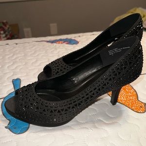 Studded peep-toe heels size 9